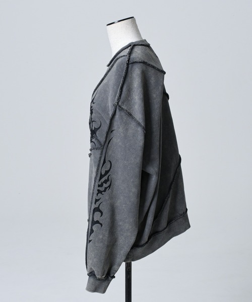 REFLEM（レフレム）の「『REFLEM/レフレム』オーバーステッチ切替PO/プルオーバースウェットシャツ（スウェット・レディース・チャコールグレー/ブラック/ホワイト・FREE）」の18枚目の写真