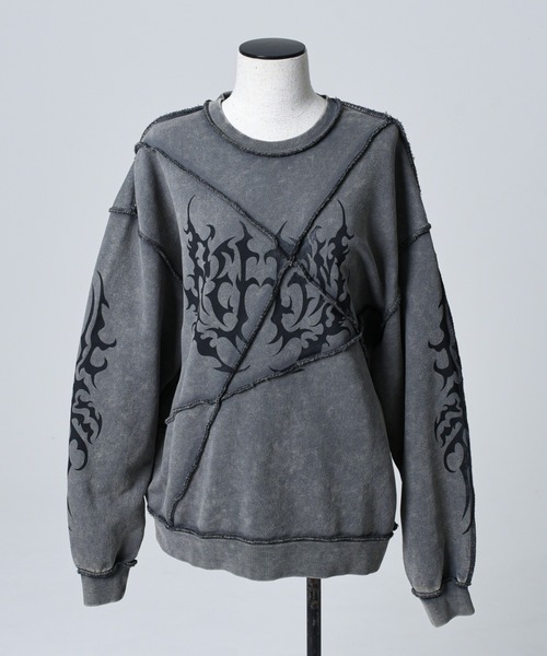 REFLEM（レフレム）の「『REFLEM/レフレム』オーバーステッチ切替PO/プルオーバースウェットシャツ（スウェット・レディース・チャコールグレー/ブラック/ホワイト・FREE）」の17枚目の写真