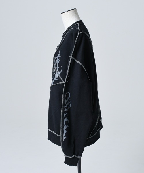 REFLEM（レフレム）の「『REFLEM/レフレム』オーバーステッチ切替PO/プルオーバースウェットシャツ（スウェット・レディース・チャコールグレー/ブラック/ホワイト・FREE）」の21枚目の写真