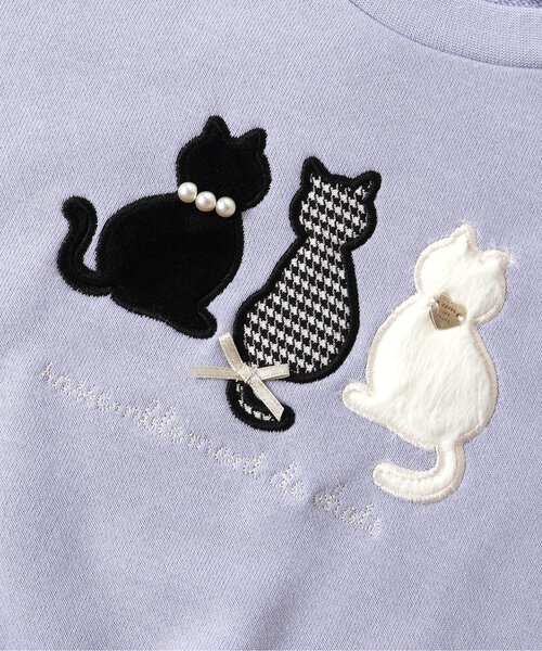 セール】ネコ・ハートモチーフトレーナー（スウェット）｜apres les