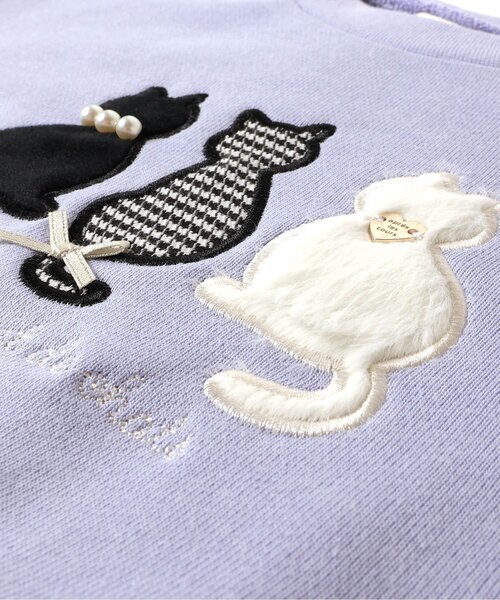 セール】ネコ・ハートモチーフトレーナー（スウェット）｜apres