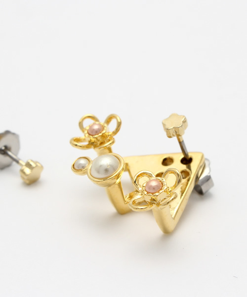 IEDIT(イディット)の「耳たぶに視線くぎづけ☆横顔美人モチーフピアス (ピアス(両耳用)・レディース・ゴールド系その他・ONE SIZE)」の2枚目の写真