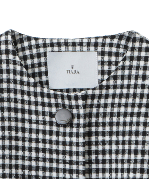 Tiara(ティアラ)の「クルーネックジレ(セットアップ可)(ベスト・レディース・チェック/ブラック・FREE)」の16枚目の写真