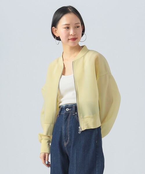 BEAMS HEART(ビームスハート)の「【3色展開】シアー ダンボール ブルゾン(ブルゾン・レディース・イエロー/ベージュ/サックスブルー・FREE)」の3枚目の写真