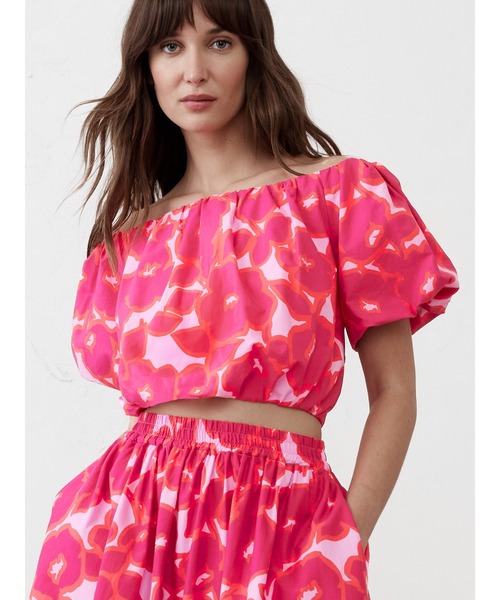 BANANA REPUBLIC FACTORY STORE(バナナリパブリック ファクトリーストア)の「BANANA REPUBLIC FACTORY STORE バブルスリーブ クロップドトップス(シャツ/ブラウス・レディース・ピンク/ブラック・L/M/S/XS)」の3枚目の写真