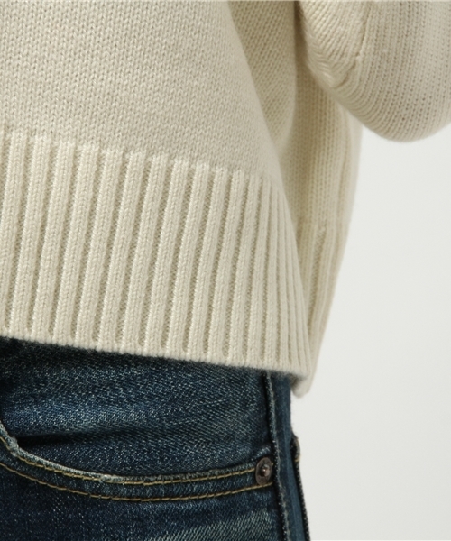 MYSELF ABAHOUSE（マイセルフアバハウス）の「ワッフル編みタートル（ニット/セーター・レディース・モカ/ネイビー/オフホワイト・FREE）」の10枚目の写真