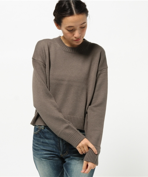 MYSELF ABAHOUSE（マイセルフアバハウス）の「ワッフル編みタートル（ニット/セーター・レディース・モカ/ネイビー/オフホワイト・FREE）」の4枚目の写真