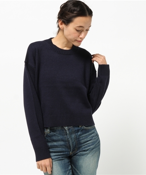 MYSELF ABAHOUSE（マイセルフアバハウス）の「ワッフル編みタートル（ニット/セーター・レディース・モカ/ネイビー/オフホワイト・FREE）」の5枚目の写真