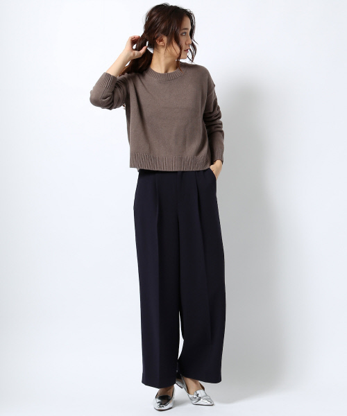 MYSELF ABAHOUSE（マイセルフアバハウス）の「ワッフル編みタートル（ニット/セーター・レディース・モカ/ネイビー/オフホワイト・FREE）」の7枚目の写真