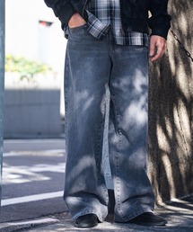 RATTLE TRAP | 【WEB限定/12oz デニム】ウエストシャーリング ５ポケット ワイドストレートパンツ(デニムパンツ)