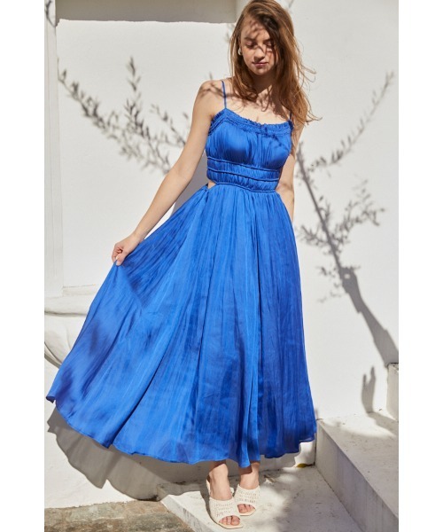 Julia Satin Long Dress シャーリングサテンドレス（ワンピース