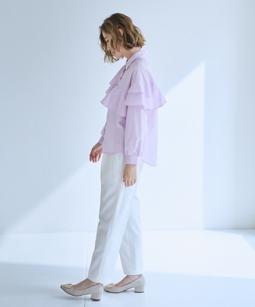 SMILE LAND（スマイルランド）の「＜大きいサイズ＞アシンメトリーフレアブラウス【OtonaSMILE】（シャツ/ブラウス・レディース・オフホワイト/ピンク・5L/L/LL/3L/4L）」の14枚目の写真