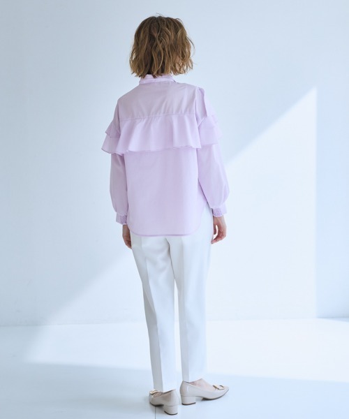 SMILE LAND（スマイルランド）の「＜大きいサイズ＞アシンメトリーフレアブラウス【OtonaSMILE】（シャツ/ブラウス・レディース・オフホワイト/ピンク・5L/L/LL/3L/4L）」の15枚目の写真