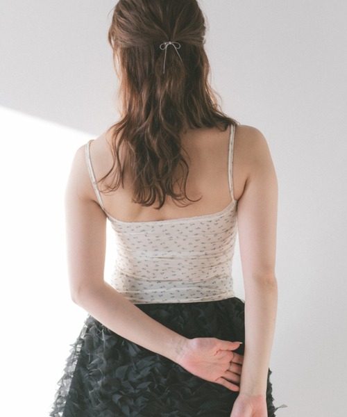 ECREL（エクレール）の「フラワーレースキャミソール/カップ付き（キャミソール・レディース・アイボリー/ブラック/ライトブルー・FREE）」の8枚目の写真