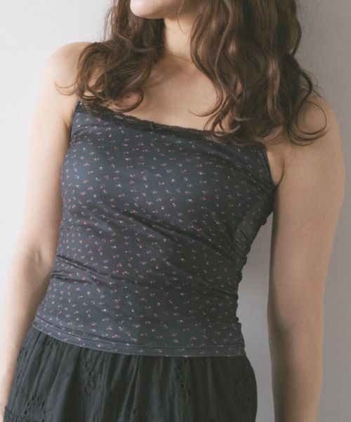 ECREL（エクレール）の「フラワーレースキャミソール/カップ付き（キャミソール・レディース・アイボリー/ブラック/ライトブルー・FREE）」の20枚目の写真