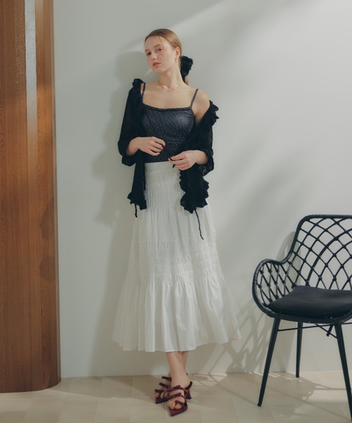 ECREL（エクレール）の「フラワーレースキャミソール/カップ付き（キャミソール・レディース・アイボリー/ブラック/ライトブルー・FREE）」の19枚目の写真