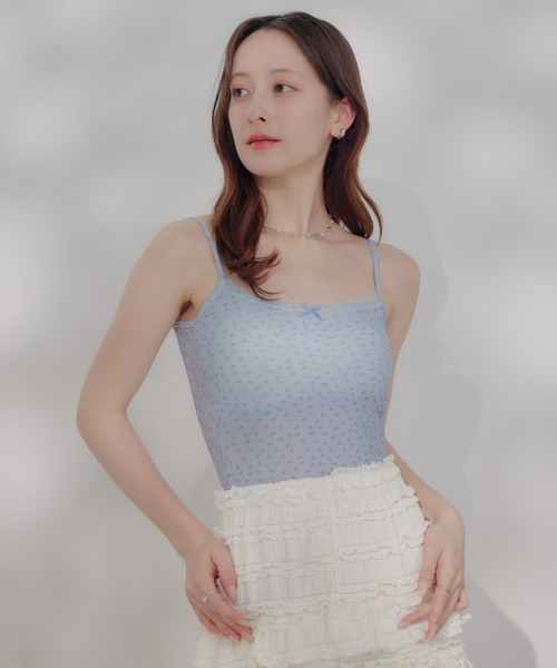 ECREL（エクレール）の「フラワーレースキャミソール/カップ付き（キャミソール・レディース・アイボリー/ブラック/ライトブルー・FREE）」の15枚目の写真