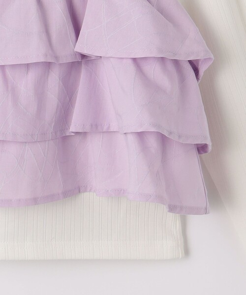 green label relaxing(グリーンレーベルリラクシング)の「ジャカードキャミ+ロンTセット / キッズ 100cm-130cm(Tシャツ/カットソー・キッズ・ライム/ライラック・130cm/100cm/110cm/120cm)」の17枚目の写真