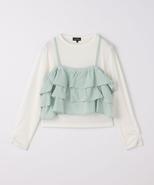 green label relaxing(グリーンレーベルリラクシング)の「ジャカードキャミ+ロンTセット / キッズ 100cm-130cm(Tシャツ/カットソー・キッズ・ライム/ライラック・130cm/100cm/110cm/120cm)」の4枚目の写真