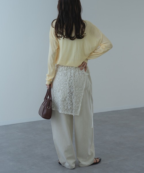 refinedworks（リファインドワークス）の「【refinedworks】オールシーズン 通して使いやすい シアー 素材 の ロンT（Tシャツ/カットソー・レディース・ホワイト/ライトブルー/ブラック/イエロー・FREE）」の18枚目の写真