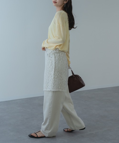 refinedworks（リファインドワークス）の「【refinedworks】オールシーズン 通して使いやすい シアー 素材 の ロンT（Tシャツ/カットソー・レディース・ホワイト/ライトブルー/ブラック/イエロー・FREE）」の19枚目の写真