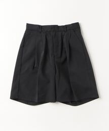 TRツイルセンタープレスタックハーフパンツ セットアップ対応/膝上丈/きれいめハーフパンツ