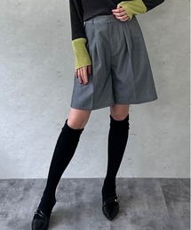 Per sist ence（パーシエンス）の「TRツイルセンタープレスタックハーフパンツ  セットアップ対応／膝上丈／きれいめハーフパンツ（その他パンツ）」