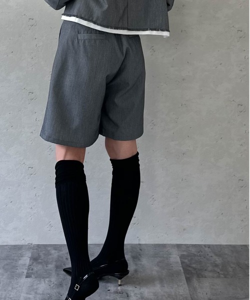 Per sist ence(パーシエンス)の「TRツイルセンタープレスタックハーフパンツ セットアップ対応/膝上丈/きれいめハーフパンツ(その他パンツ・レディース・チャコールグレー/ライトグレー/ブラック/キャメル・FREE)」の7枚目の写真