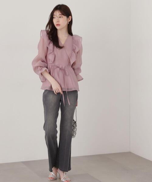 PROPORTION BODY DRESSING（プロポーションボディドレッシング）の「ラッフルシアーブラウス / 1215110205（シャツ/ブラウス・レディース・ホワイト系その他/ピンク・SMALL/MEDIUM）」の5枚目の写真