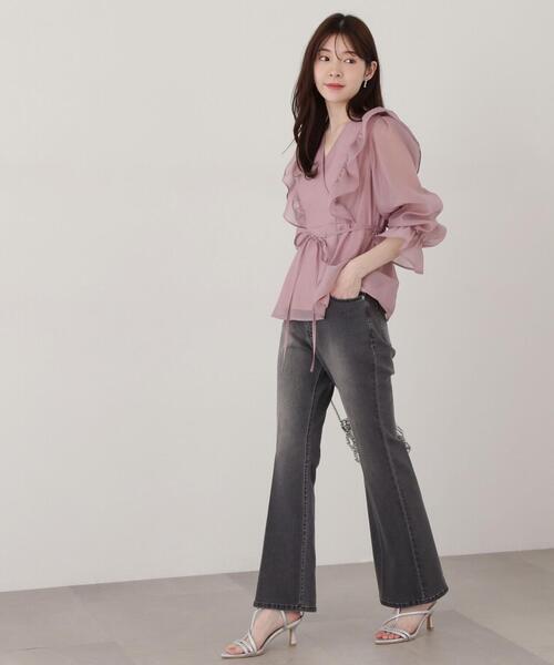 PROPORTION BODY DRESSING（プロポーションボディドレッシング）の「ラッフルシアーブラウス / 1215110205（シャツ/ブラウス・レディース・ホワイト系その他/ピンク・SMALL/MEDIUM）」の4枚目の写真