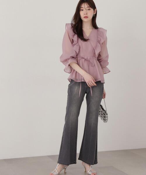 PROPORTION BODY DRESSING（プロポーションボディドレッシング）の「ラッフルシアーブラウス / 1215110205（シャツ/ブラウス・レディース・ホワイト系その他/ピンク・SMALL/MEDIUM）」の3枚目の写真