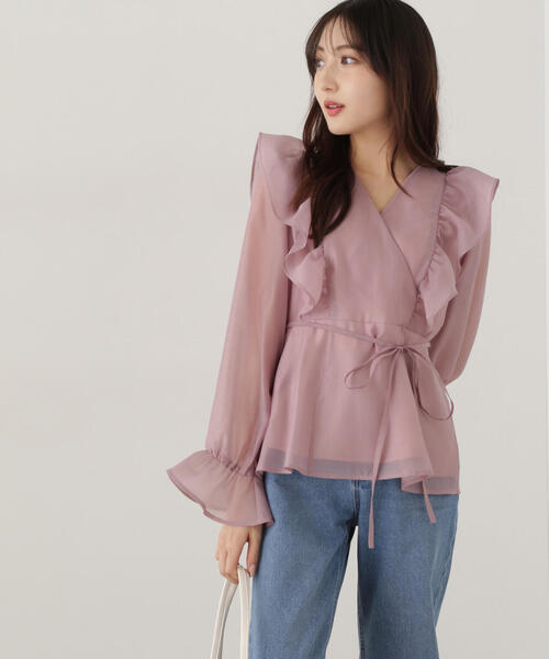 PROPORTION BODY DRESSING（プロポーションボディドレッシング）の「ラッフルシアーブラウス / 1215110205（シャツ/ブラウス・レディース・ホワイト系その他/ピンク・SMALL/MEDIUM）」の10枚目の写真
