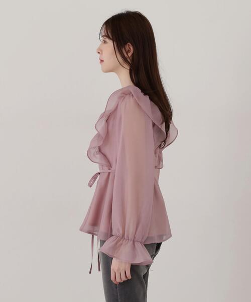 PROPORTION BODY DRESSING（プロポーションボディドレッシング）の「ラッフルシアーブラウス / 1215110205（シャツ/ブラウス・レディース・ホワイト系その他/ピンク・SMALL/MEDIUM）」の6枚目の写真