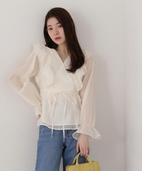 PROPORTION BODY DRESSING（プロポーションボディドレッシング）の「ラッフルシアーブラウス / 1215110205（シャツ/ブラウス・レディース・ホワイト系その他/ピンク・SMALL/MEDIUM）」の2枚目の写真