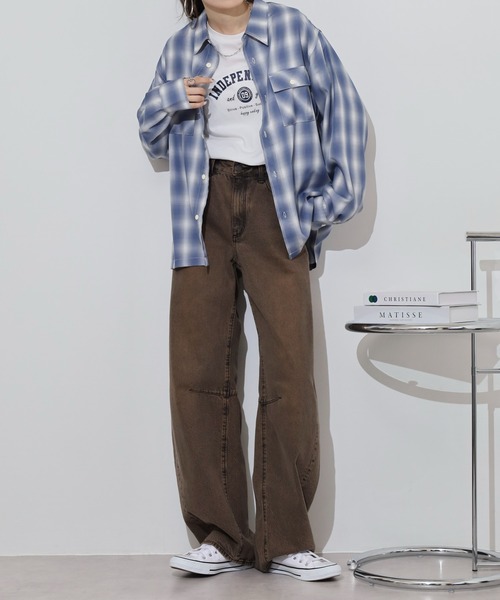 BIG MIKE(ビッグマイク)の「BIG MIKE Rayon Ombre Check Shirts レーヨン混合オンブレチェックシャツ(シャツ/ブラウス・メンズ・ブルー/ミント・XL/L/M)」の8枚目の写真