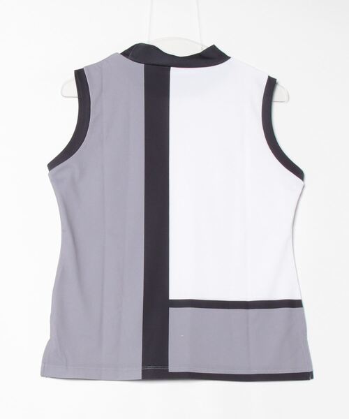 CECIL McBEE(セシルマクビー)の「カラーブロック ノースリーブモックネックシャツ(Tシャツ/カットソー・レディース・グレー/ベージュ・1(S)/2(M)/3(L))」の18枚目の写真
