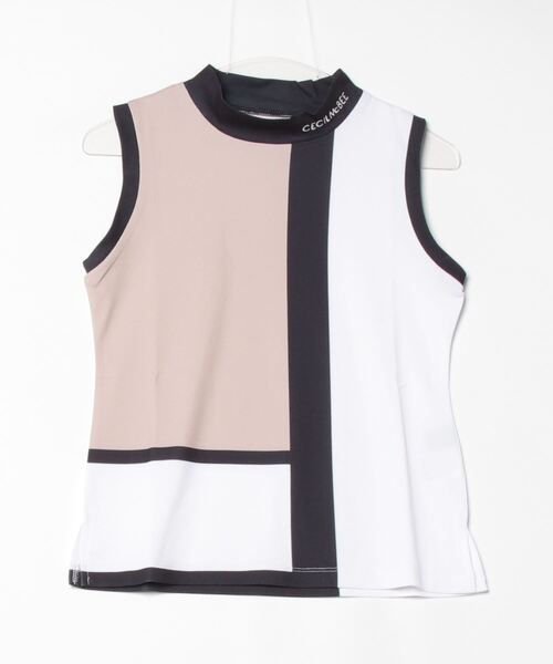CECIL McBEE(セシルマクビー)の「カラーブロック ノースリーブモックネックシャツ(Tシャツ/カットソー・レディース・グレー/ベージュ・1(S)/2(M)/3(L))」の19枚目の写真