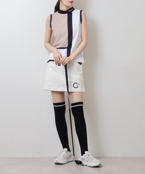 CECIL McBEE(セシルマクビー)の「カラーブロック ノースリーブモックネックシャツ(Tシャツ/カットソー・レディース・グレー/ベージュ・1(S)/2(M)/3(L))」の10枚目の写真