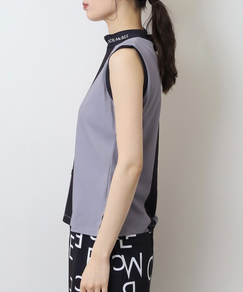 CECIL McBEE(セシルマクビー)の「カラーブロック ノースリーブモックネックシャツ(Tシャツ/カットソー・レディース・グレー/ベージュ・1(S)/2(M)/3(L))」の12枚目の写真