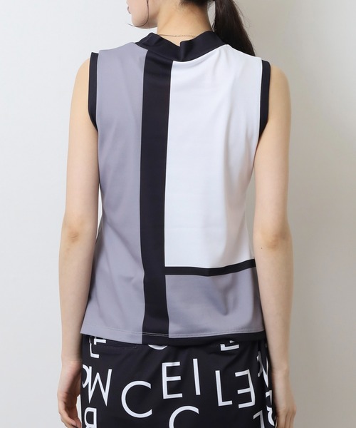 CECIL McBEE(セシルマクビー)の「カラーブロック ノースリーブモックネックシャツ(Tシャツ/カットソー・レディース・グレー/ベージュ・1(S)/2(M)/3(L))」の14枚目の写真