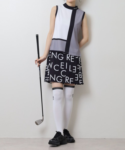 CECIL McBEE(セシルマクビー)の「カラーブロック ノースリーブモックネックシャツ(Tシャツ/カットソー・レディース・グレー/ベージュ・1(S)/2(M)/3(L))」の6枚目の写真