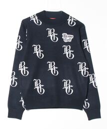 ビームスゴルフ  〈WOMEN〉ORANGE LABEL / NYロゴ 総柄 ニット
