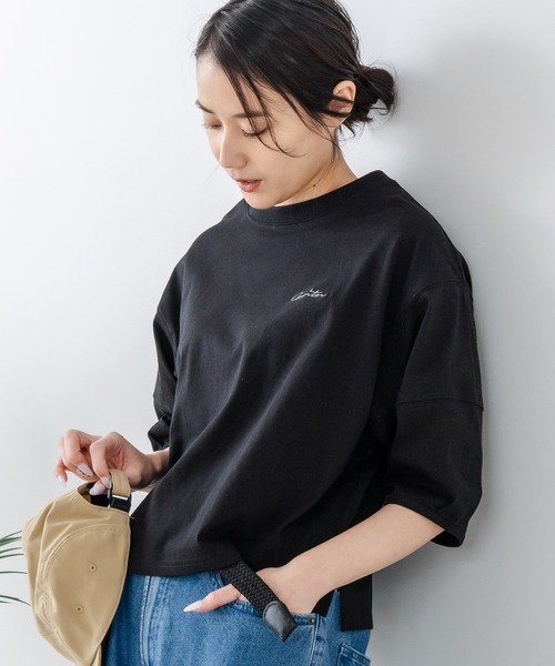 C17(シーセブンティーン)の「【C17/シーセブンティーン】5分袖 刺繍バルーンスリーブTシャツ(Tシャツ/カットソー・レディース・ホワイト/ブラック/イエロー/ライトパープル・MEDIUM/LARGE)」の3枚目の写真
