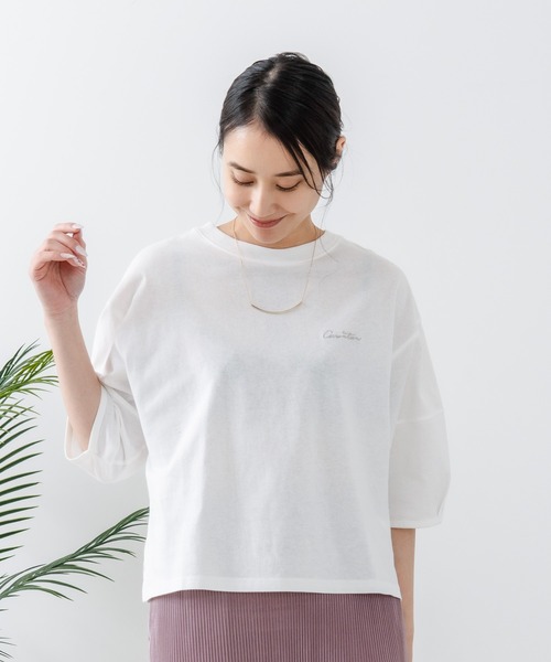 C17(シーセブンティーン)の「【C17/シーセブンティーン】5分袖 刺繍バルーンスリーブTシャツ(Tシャツ/カットソー・レディース・ホワイト/ブラック/イエロー/ライトパープル・MEDIUM/LARGE)」の21枚目の写真