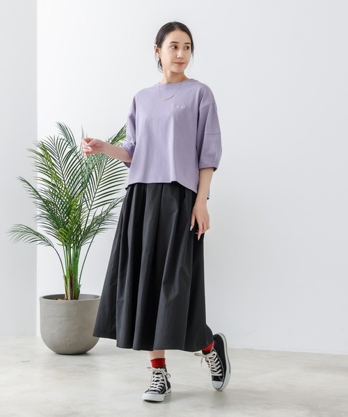 C17(シーセブンティーン)の「【C17/シーセブンティーン】5分袖 刺繍バルーンスリーブTシャツ(Tシャツ/カットソー・レディース・ホワイト/ブラック/イエロー/ライトパープル・MEDIUM/LARGE)」の8枚目の写真