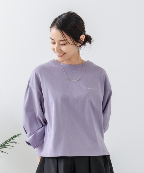 C17(シーセブンティーン)の「【C17/シーセブンティーン】5分袖 刺繍バルーンスリーブTシャツ(Tシャツ/カットソー・レディース・ホワイト/ブラック/イエロー/ライトパープル・MEDIUM/LARGE)」の10枚目の写真