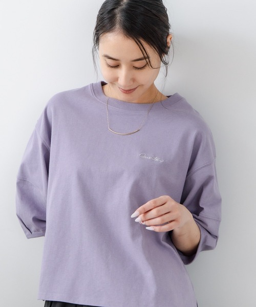 C17(シーセブンティーン)の「【C17/シーセブンティーン】5分袖 刺繍バルーンスリーブTシャツ(Tシャツ/カットソー・レディース・ホワイト/ブラック/イエロー/ライトパープル・MEDIUM/LARGE)」の12枚目の写真