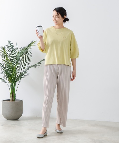 C17(シーセブンティーン)の「【C17/シーセブンティーン】5分袖 刺繍バルーンスリーブTシャツ(Tシャツ/カットソー・レディース・ホワイト/ブラック/イエロー/ライトパープル・MEDIUM/LARGE)」の14枚目の写真