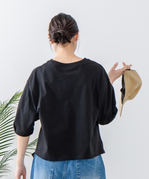 C17(シーセブンティーン)の「【C17/シーセブンティーン】5分袖 刺繍バルーンスリーブTシャツ(Tシャツ/カットソー・レディース・ホワイト/ブラック/イエロー/ライトパープル・MEDIUM/LARGE)」の5枚目の写真