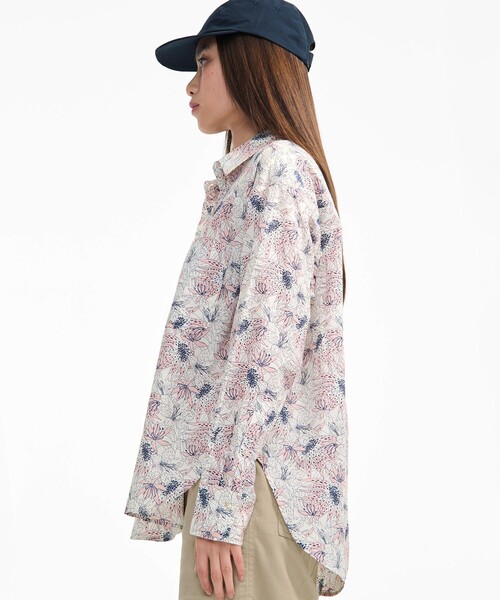 AIGLE（エーグル）の「オールオーバーリバティープリントロングスリーブシャツ サイドスリット（シャツ/ブラウス・レディース・オフホワイト/ホワイト・L/S/M）」の14枚目の写真